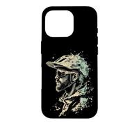 Cool Mountain Biker Profile with Abstract Background Case for iPhone 16 Pro