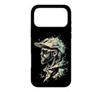 Cool Mountain Biker Profile with Abstract Background Case for iPhone 17 Pro Max