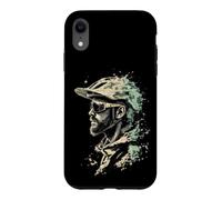 Cool Mountain Biker Profile with Abstract Background Case for iPhone XR