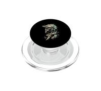 Cool Mountain Biker Profile with Abstract Background PopSockets PopGrip for MagSafe