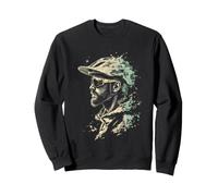 Cool Mountain Biker Profile with Abstract Background Sweatshirt