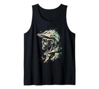 Cool Mountain Biker Profile with Abstract Background Tank Top