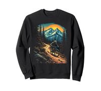 Cool Mountain Biker Riding Through Scenic Trail Sweatshirt