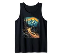 Cool Mountain Biker Riding Through Scenic Trail Tank Top