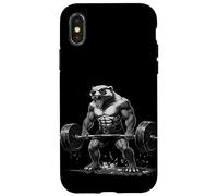 Cool Muscular Honey Badger Bodybuilder Fitness Power Gym Case for iPhone X/XS