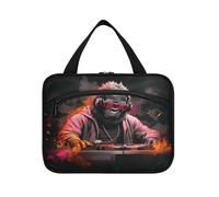 Cool Music Dj Gorilla Hanging Travel Toiletry Cosmetic Makeup Bag Large Capacity Foldable Storage Wash Bags for Women Girls Bathroom
