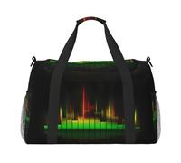 Cool Music Sound Full Print Travel Duffle Bag with Adjustable Shoulder Strap,Large Capacity Twill Polyester Crossbody Bag for Gym,Weekend Trips Outdoor Activities