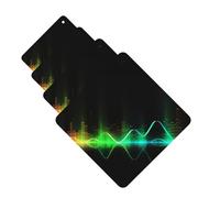 Cool Music sound wave Car Air Freshener Cards Set of 4 Pieces Long Lasting Hanging Scented Cards for Bedroom Wardrobe Car Aromatherapy Tablets for Men Women Rearview Mirror Pendant
