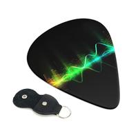 Cool Music Sound Wave Guitar Picks 6-Pack - Pick Set (0.46mm / 0.71mm / 0.96mm) Suitable For Guitar And Ukulele Playing