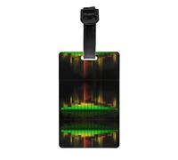 Cool Music Sound Wave Patterned Luggage Tags, Made of PVC, can be Hung on suitcases and toolboxes.