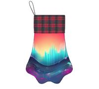 Cool Music Sound Wave Print Christmas Dog Paw Pet Sock Holiday Fireplace Decor Xmas Seasonal Supplies Gift