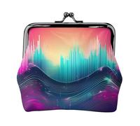 Cool Music sound wave print Coin Purse Small Change Purse Card Holder Coin Pouch Small Wallet for Women and Men, Black, One Size, Vintage