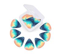 Cool Music sound wave print Guitar Picks 12 Pack, Mixed (0.46-0.96mm) with Storage Case for Guitar,ukulele