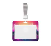 Cool Music Sound Wave Print Horizontal Card Badge Holder Appropriate for Teachers Students Doctors Office Staff