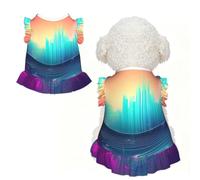 Cool Music sound wave Print Pet Breathable Sleeveless Skirt XS