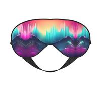 Cool Music Sound Wave Print Soft Eye Mask - Comfortable Sleep, Elastic Nighttime Shade, Eye Covers for Travel, Meditation