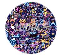 Cool Neon Stickers, 100 Pcs Inspirational Sticker Pack, Waterproof Vinyl Decals, Adorable Graffiti Stickers, Teens Adult Waterproof Vinyl Stickers, for Laptop Bottles Journal Bike Luggage DIY Party