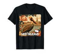 Cool New Orleans Colors Costume with Brown Pelican Graphic T-Shirt