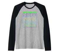 Cool New York City, New York Illustration Graphic Design Raglan Baseball Tee