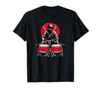 Cool Ninja Graphic with Rock Drums for Drummer T-Shirt