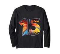 Cool Number 15 Years 15TH Birthday Long Sleeve T-Shirt