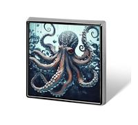 Cool Octopus Square Lapel Pins Backpack Pin Cute Brooch Decoration Brooches for Women Men Fashion Button Badges for Hat Backpacks Purses Jackets Shirt Suit