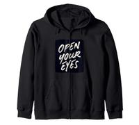 Cool Open Your Eyes Graphic Zip Hoodie