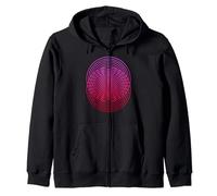 Cool Optical Illusion Repeating Circles Trippy Psychedelic Zip Hoodie