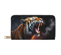 Cool Orange Tiger-A Print Wallet Women, Leather Bifold Multi Card Wallet, Long Purse Women's Wallets