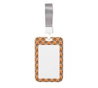 Cool Orange Tiger Print Badge Holder, ID Badge Holder with Lanyard, Hard Plastic Vertical Name Tag ID Card Badges Holders