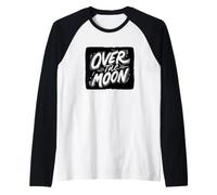 Cool Over the Moon Emblem Look Raglan Baseball Tee