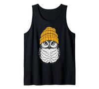 Cool Owl Beanie Urban Style Illustration Tank Top