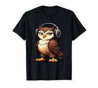Cool Owl DJ Mascot Graphic T-Shirt