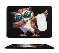 Cool Owl Wearing Sunglasses Mousepad for Desk Accessories Gaming Keyboard Mat Ultra-Smooth Gaming Mousepad for Office Laptop Home 7.9x9.4 inch