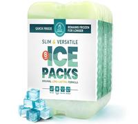 Cool Pack, Slim Ice Pack for Lunch Box - Quick Freeze and Long-Lasting - Freezer Cold Packs for Cooler Bag and Lunch Boxes - Original Long-Lasting Formula - (8 Pack)
