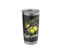 Cool Padel Lets Play Racket Ball Splash Fun Graphic Stainless Steel Insulated Tumbler