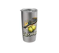 Cool Padel Lets Play Racket Ball Splash Fun Graphic Stainless Steel Insulated Tumbler