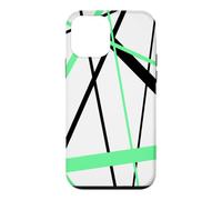 Cool Pale-Green Diagonal Lines Black Accents Case for iPhone 12 mini