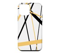 Cool Pale-Orange Diagonal Lines Black Accents Case for iPhone 12 mini