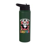 Cool Panda Bunny Just Waiting for Easter Vibes Stainless Steel Insulated Water Bottle