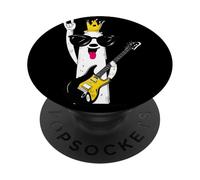 Cool Panda Guitar Player Retro Style Rock Music Design PopSockets Adhesive PopGrip