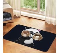 Cool Panda Pet Feeding Mat 40x60cm, Absorbent Dog Mat for Food and Water Bowl, PU Leather Cat Food Mat Waterproof Dog Bowl Mats Quick Dry Pet Placemats-No Stains