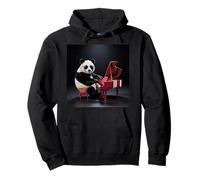 Cool Panda Piano Graphic for Music and Animal Fans Pullover Hoodie