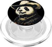 Cool Panda Rockin’ a Wild West Look for Ranch & Rodeo Lovers PopSockets PopGrip for MagSafe