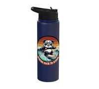 Cool Panda Surfing Back to School 2026 Student Stainless Steel Insulated Water Bottle