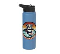 Cool Panda Surfing Back to School 2026 Student Stainless Steel Insulated Water Bottle