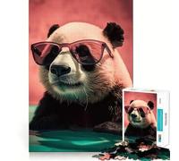 Cool Panda with Sunglass Jigsaw Puzzles for Adults 1000 Piece Logic Fun, Smooth Thick, Playful Challenge, Xmas Santa Gift (38x52cm)