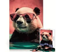 Cool Panda with Sunglass Jigsaw Puzzles for Adults 1000 Piece Logic Fun, Smooth Thick, Playful Challenge, Xmas Santa Gift (38x52cm)