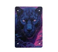 Cool Panther Print Cool Animal Metal Tin Poster Indoor & Outdoor Home Bar Coffee Kitchen Wall Art Decor Colorful Painting Metal Plate