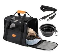 Cool Paws Cat Carrier | Pet Carrier Bag for Cats, Puppy & Small Dog Travel | FOLDABLE VENTILATED DESIGN: kitten carrier · portable · airline approved · removable mat · collapsible bowl · shoulder strap